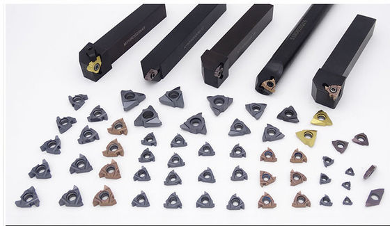 Kecepatan Tinggi 16NR PVD Tungsten Carbide Insert Threading Tool Untuk Pemotongan Logam